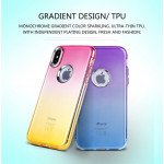 Wholesale iPhone X (Ten) Two Tone Color Hybrid Case (Hotpink Blue)